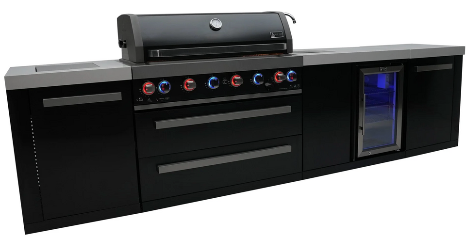 Mont Alpi 805 Black Stainless Steel Island with Beverage Center