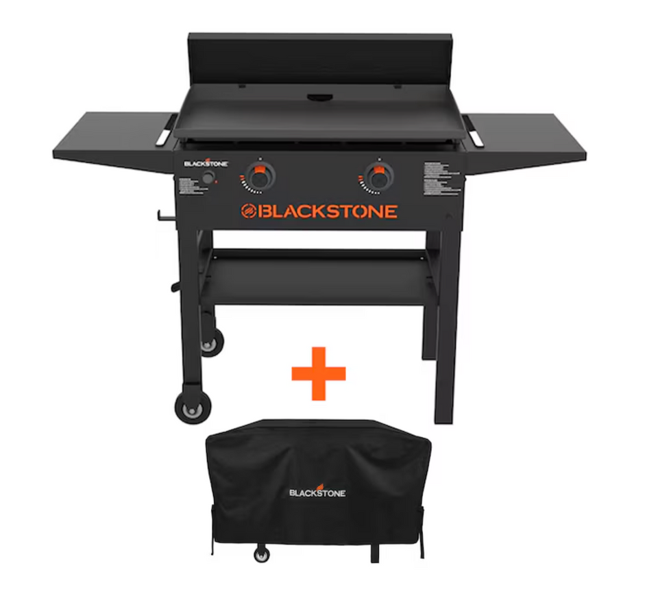 Blackstone 28" Griddle and Cover Bundle 2-Burner Liquid Propane Flat Top Grill